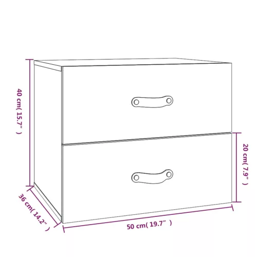  falra szerelhető éjjeliszekrény 50x36x40 cm