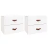  2 db fehér falra szerelhető éjjeliszekrény 50 x 36 x 40 cm