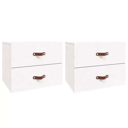  2 db fehér falra szerelhető éjjeliszekrény 50 x 36 x 40 cm