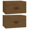  2 db mézbarna falra szerelhető éjjeliszekrény 40 x 29,5 x 22 cm
