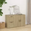  sonoma tölgy színű szerelt fa tálalóasztal 100x33x59,5 cm