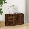  füstös tölgy színű szerelt fa tálalószekrény 100x33x59,5 cm