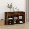  füstös tölgy színű szerelt fa tálalószekrény 100x30x59,5 cm