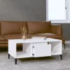  fehér szerelt fa dohányzóasztal 90 x 50 x 36,5 cm