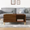  barna tölgyszínű szerelt fa dohányzóasztal 80x80x36,5 cm