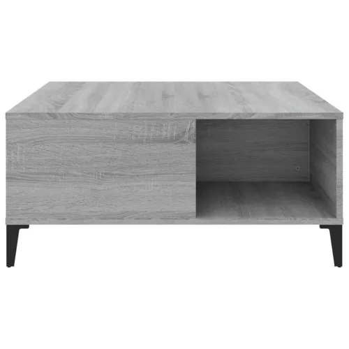  szürke sonoma színű szerelt fa dohányzóasztal 80 x 80 x 36,5 cm