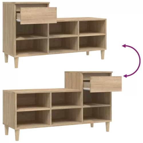  sonoma tölgy színű szerelt fa cipőszekrény 102x36x60 cm