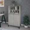  betonszürke szerelt fa magasszekrény 60 x 36 x 110 cm