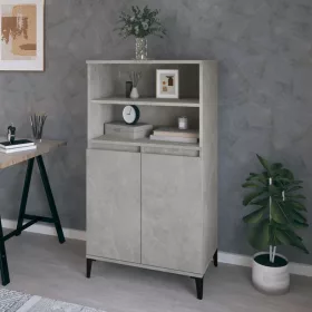  betonszürke szerelt fa magasszekrény 60 x 36 x 110 cm