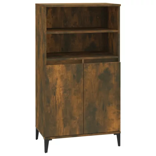  füstös tölgy színű szerelt fa magasszekrény 60 x 36 x 110 cm