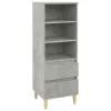  betonszürke szerelt fa magasszekrény 40 x 36 x 110 cm