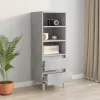  betonszürke szerelt fa magasszekrény 40 x 36 x 110 cm