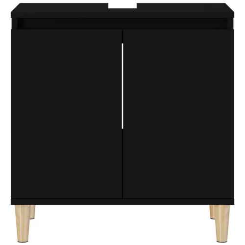  fekete szerelt fa mosdószekrény 58x33x60 cm