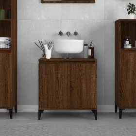  barna tölgyszínű szerelt fa mosdószekrény 58x33x60 cm