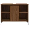  barna tölgyszínű szerelt fa mosdószekrény 80 x 33 x 60 cm