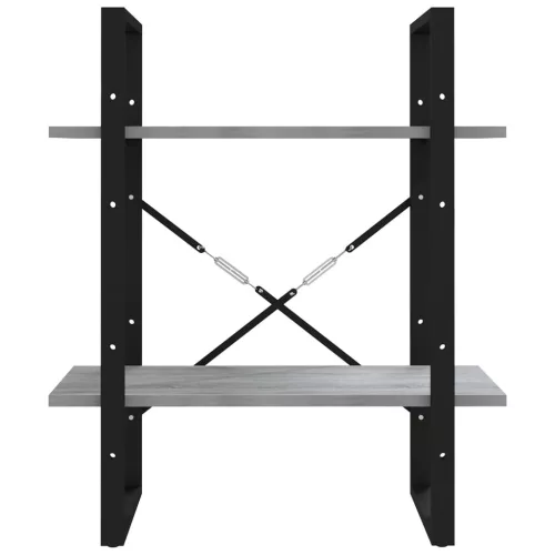  2-szintes szürke sonoma szerelt fa könyvszekrény 60x30x70 cm