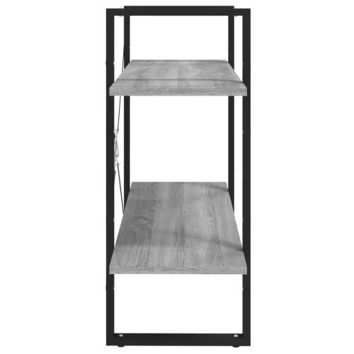  2-szintes szürke sonoma színű fa könyvszekrény 80x30x70 cm