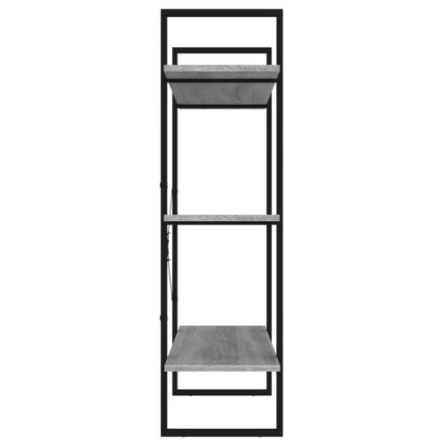  szürke sonoma színű szerelt fa könyvszekrény 100 x 30 x 105 cm