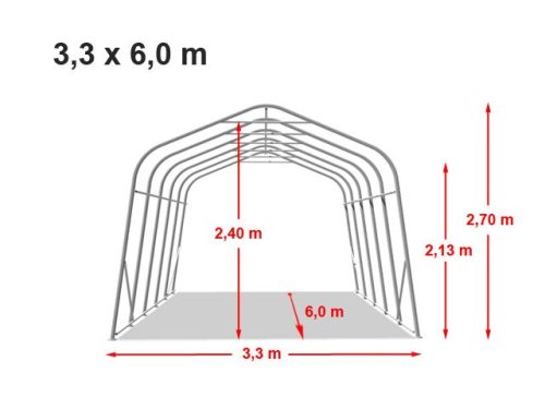Garažni šator 3,6x6x2m+POKLON-vatootporno-PROFESSIONAL PLUS-PVC 720g/m2-sive boje