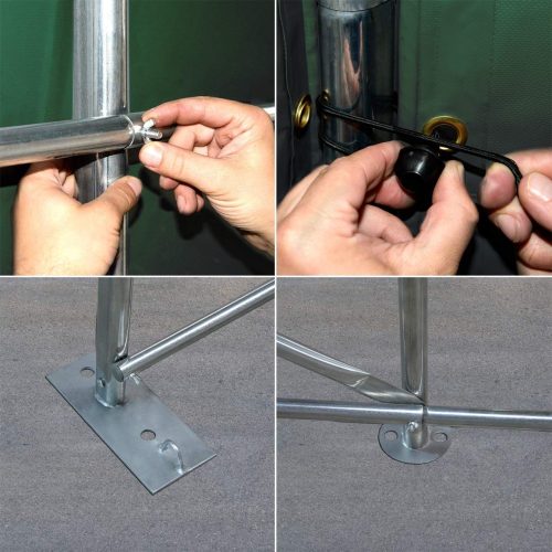 Garažni šator 3,6x6x2m+POKLON-vatootporno-PROFESSIONAL PLUS-PVC 720g/m2-sive boje