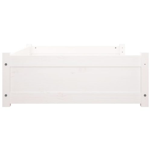  fehér tömör fenyőfa kutyaágy 105,5x75,5x28 cm