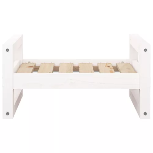  fehér tömör fenyőfa kutyaágy 55,5x45,5x28 cm