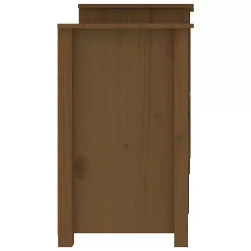  mézbarna tömör fenyőfa tálalószekrény 164x37x68 cm