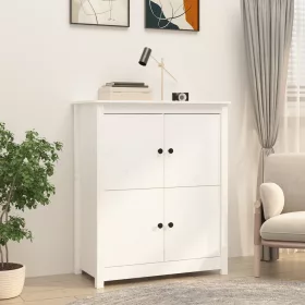    fehér tömör fenyőfa tálalószekrény 83 x 41,5 x 100 cm