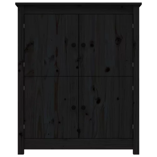  fekete tömör fenyőfa tálalószekrény 83 x 41,5 x 100 cm