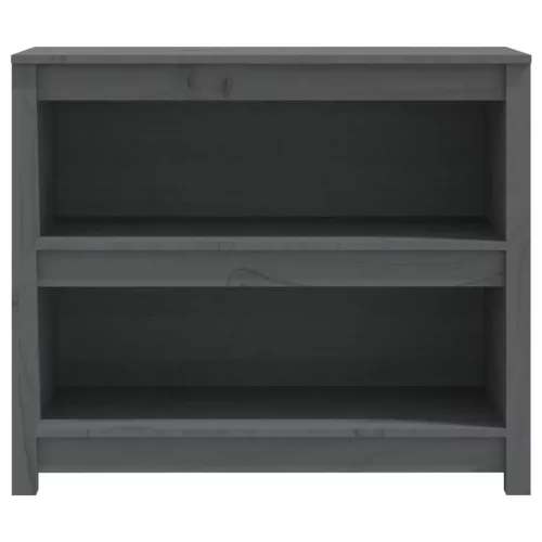  szürke tömör fenyőfa könyvszekrény 80 x 35 x 68 cm