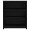  fekete tömör fenyőfa könyvszekrény 80x35x97 cm