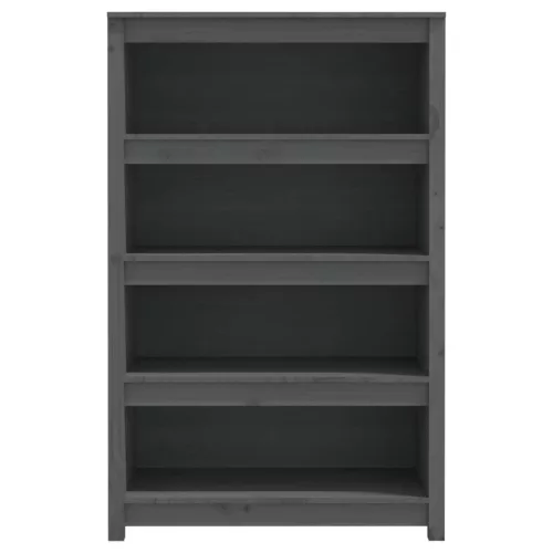  szürke tömör fenyőfa könyvszekrény 80x35x126 cm