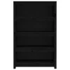  fekete tömör fenyőfa könyvszekrény 80x35x126 cm