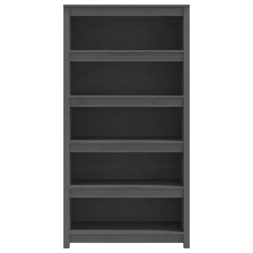  szürke tömör fenyőfa könyvszekrény 80x35x154 cm