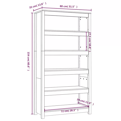  mézbarna tömör fenyőfa faliszekrény 80x35x154 cm