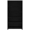  fekete tömör fenyőfa könyvszekrény 80x35x154 cm
