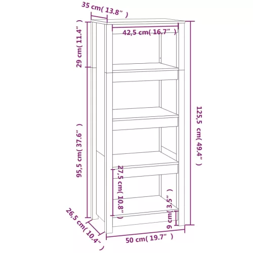  mézbarna tömör fenyőfa faliszekrény 50x35x125,5 cm