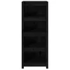  fekete tömör fenyőfa könyvszekrény 50x35x125,5 cm