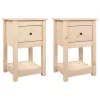  2 darab tömör fenyőfa éjjeliszekrény 40 x 35 x 61,5 cm