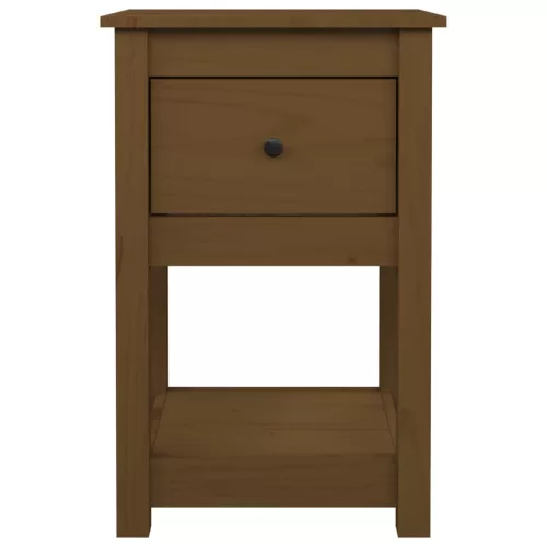  2 darab mézbarna tömör fenyőfa éjjeliszekrény 40x35x61,5 cm