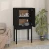  fekete tömör fenyőfa magasszekrény 60 x 40 x 120 cm