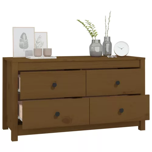  mézbarna tömör fenyőfa kisszekrény 100x40x54 cm