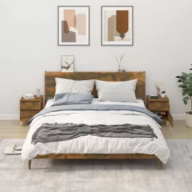  2 db füstös tölgy színű éjjeliszekrény 40x35x50 cm