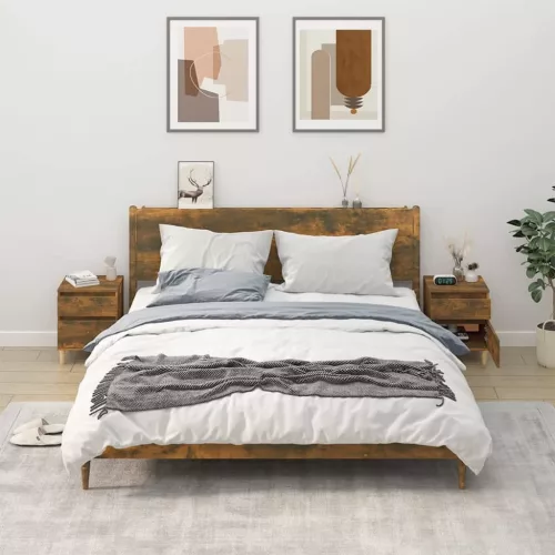  2 db füstös tölgy színű éjjeliszekrény 40x35x50 cm