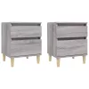  2 db szürke sonoma színű éjjeliszekrény 40x35x50 cm