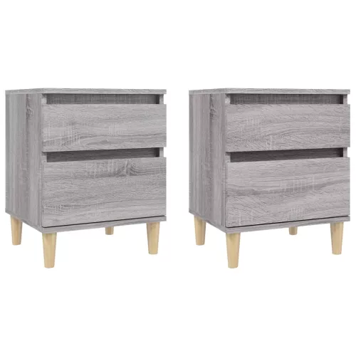  2 db szürke sonoma színű éjjeliszekrény 40x35x50 cm