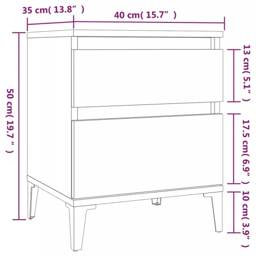  füstös tölgy színű éjjeliszekrény 40x35x50 cm