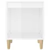  magasfényű fehér szerelt fa éjjeliszekrény 40x35x50 cm
