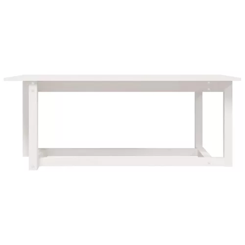  fehér tömör fenyőfa dohányzóasztal 110 x 55 x 45 cm
