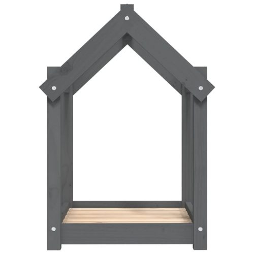  szürke tömör fenyőfa kutyaágy 61x50x70 cm